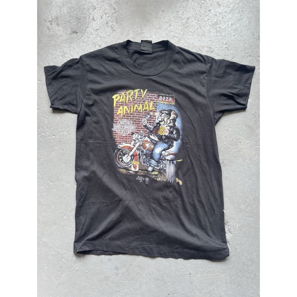Vintage 80s 3D emblem Party Animal Hog T Shirt S